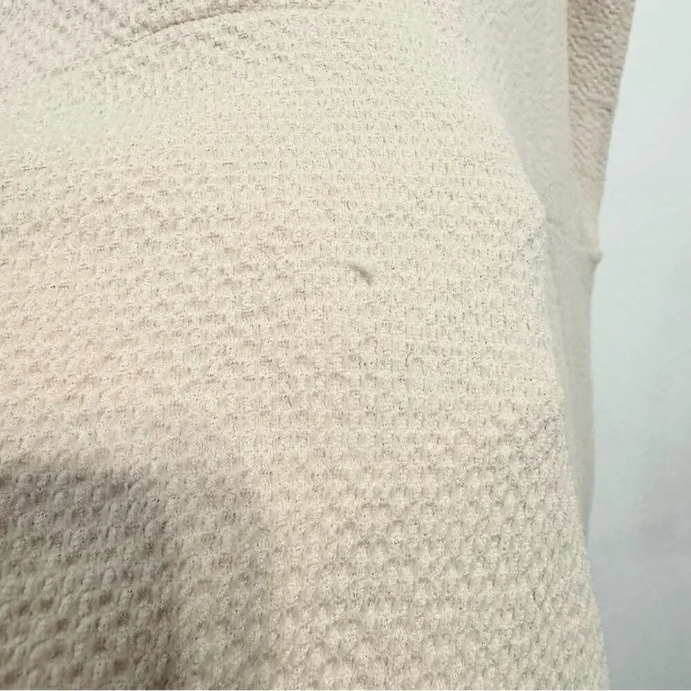 NWT Free People Beach Cowl Button Neck Gauze Oversized Cover Up Dress Beige XS/S